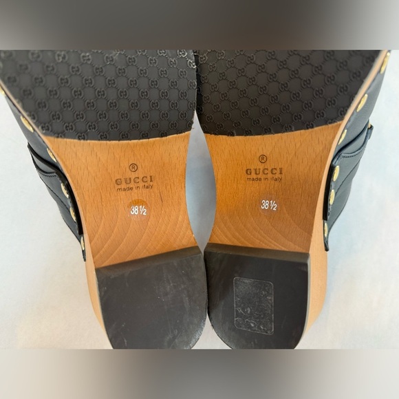 Gucci Women’s Black Leather Horsebit Clogs NIB - Picture 11 of 15